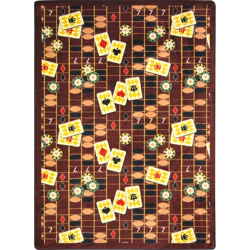 Games People Play Feeling Lucky 3'10" x 5'4" Area Rug in Color Rust