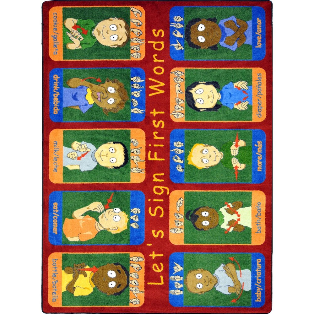 Kid Essentials First Signs 5'4" x 7'8" Area Rug in Color Multi