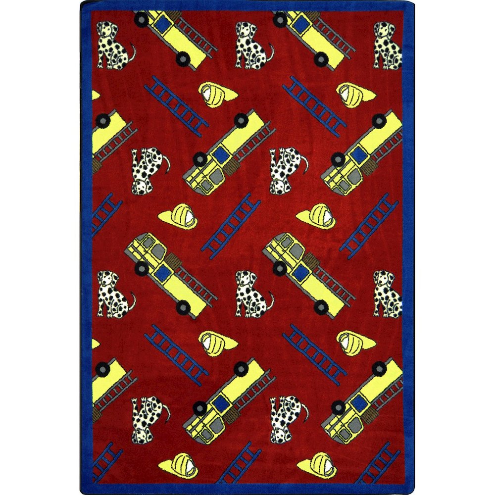 Playful Patterns Hook and Ladder 3'10" x 5'4" Area Rug in Color Red