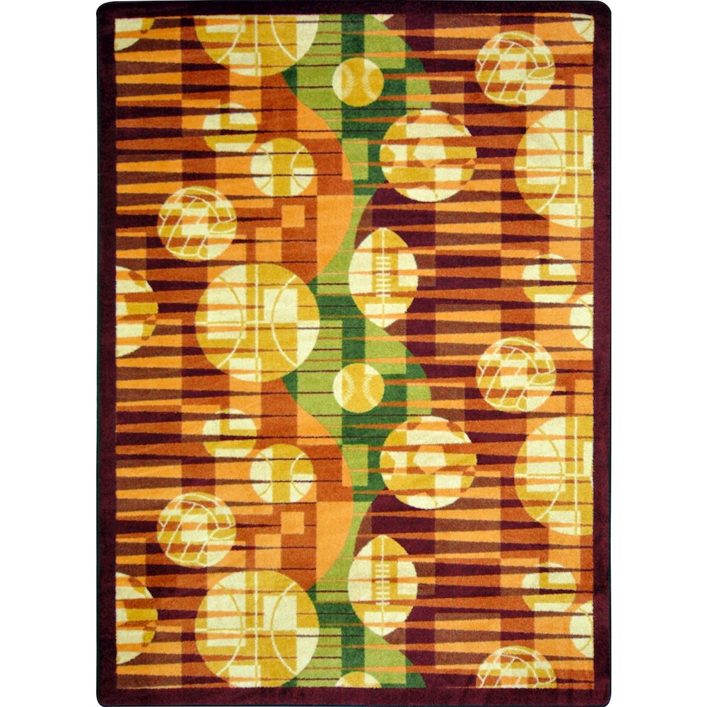 Games People Play Keeping Score 3'10" x 5'4" Area Rug in Color Rust
