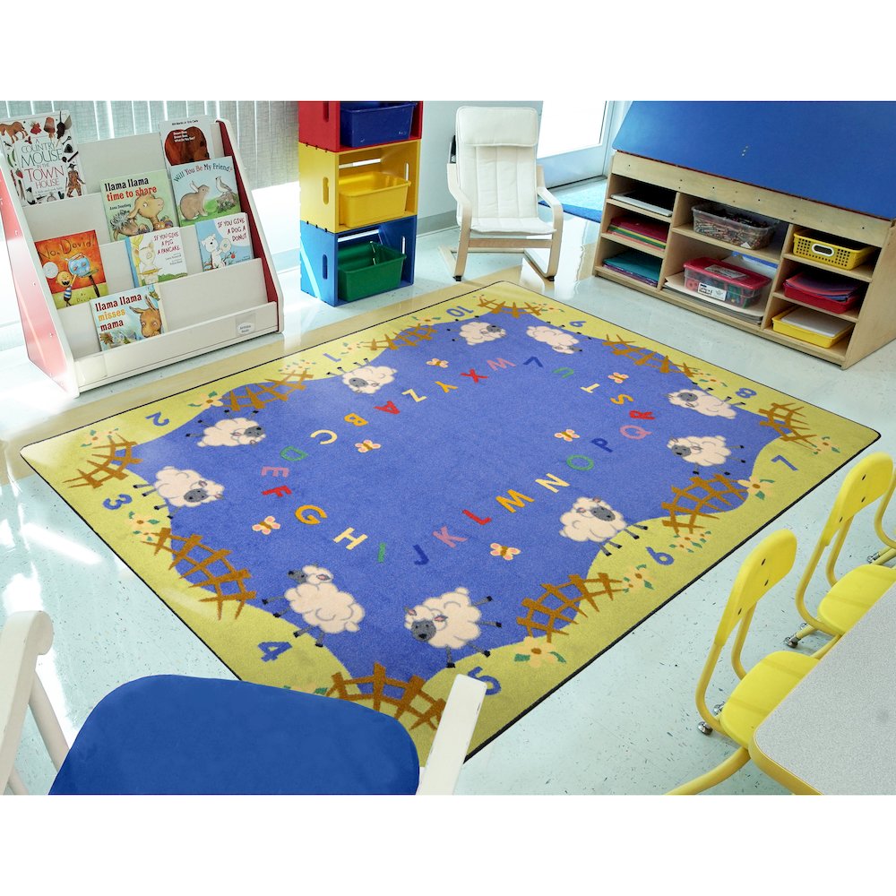 Kid Essentials Lamby Pie 5'4" x 7'8" Area Rug in Color Multi