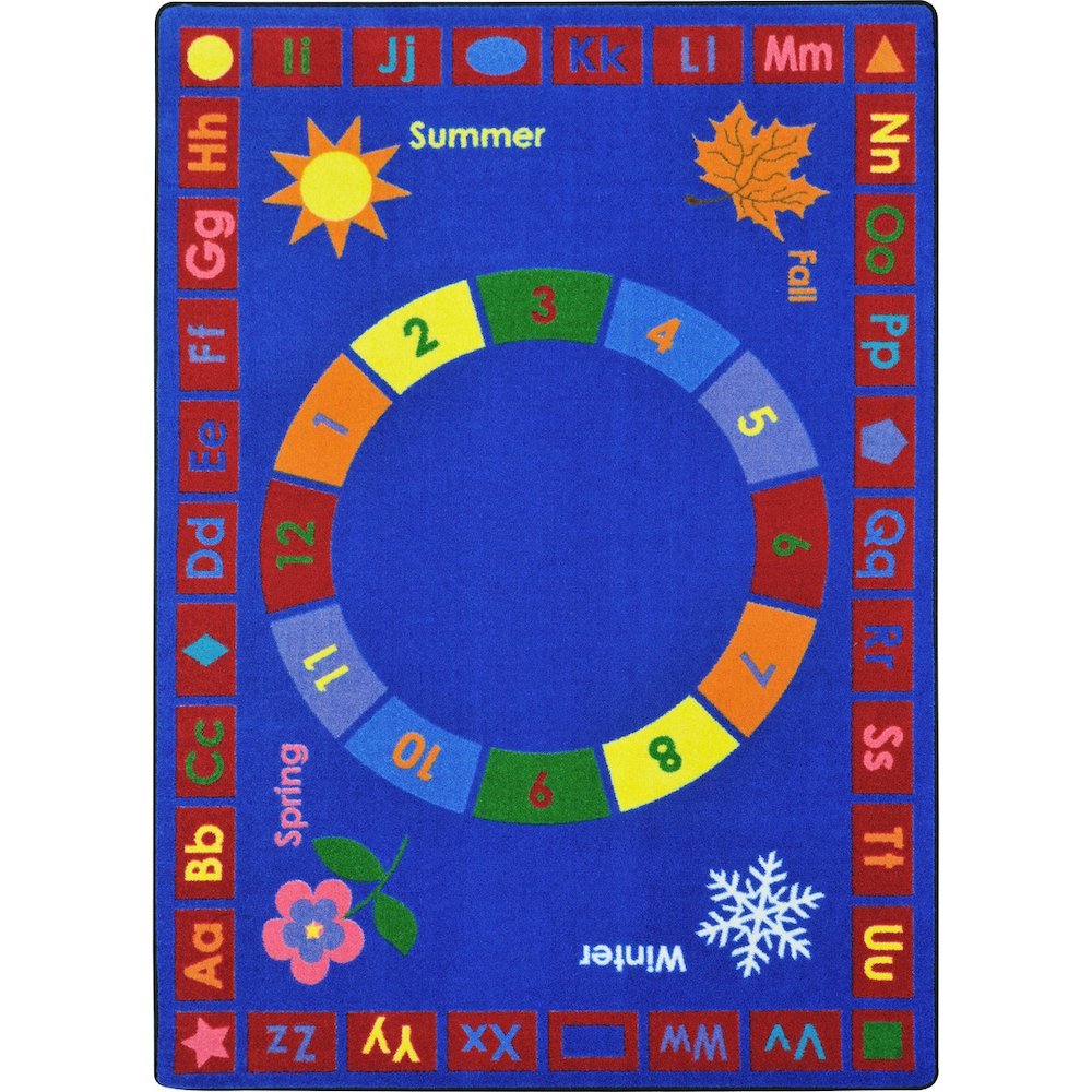 Kid Essentials Learning Time 5'4" x 7'8" Area Rug in Color Multi