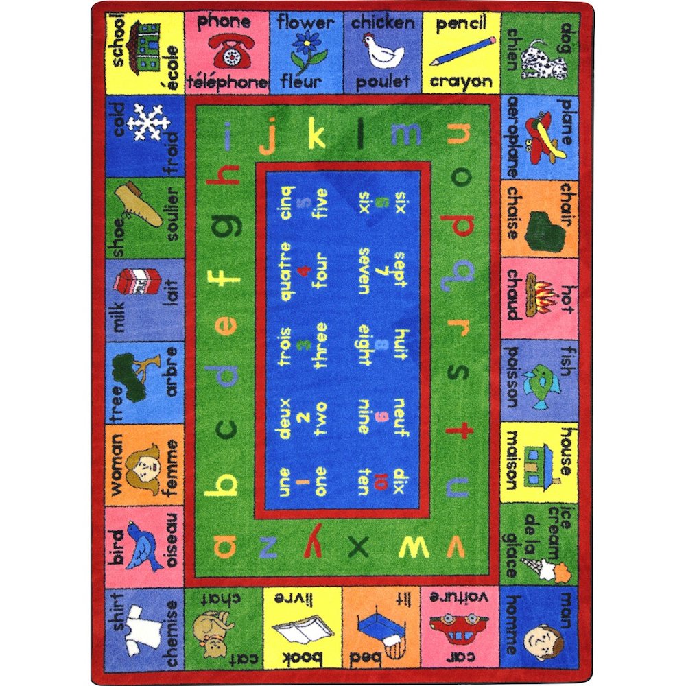 Kid Essentials LenguaLink (French) 5'4" x 7'8" Area Rug in Color Multi