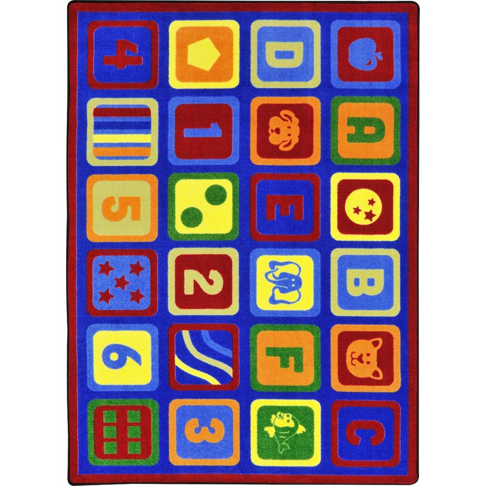 Kid Essentials Letters Count 5'4" x 7'8" Area Rug in Color Multi