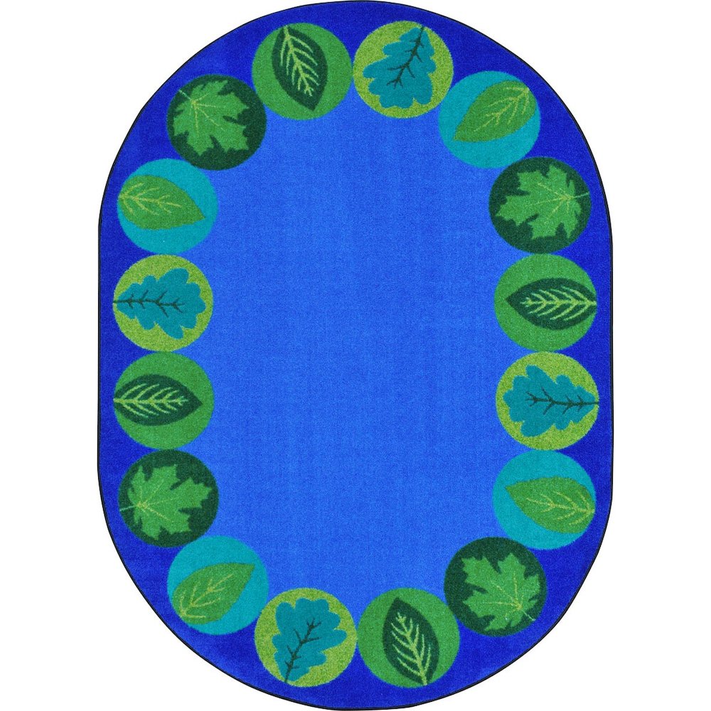Kid Essentials Lively Leaves 5'4" x 7'8" Oval Area Rug in Color Multi