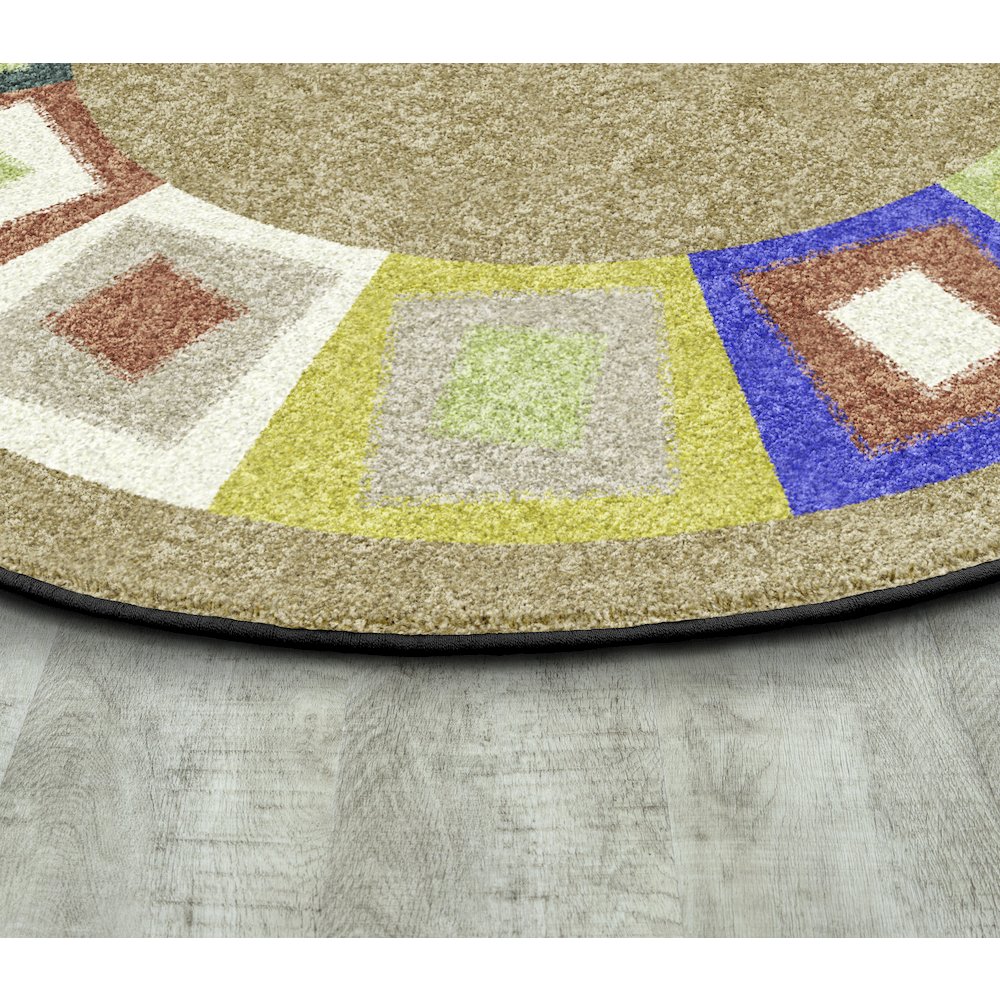 Kid Essentials Off Balance 7'7" Round Area Rug in Color Softs