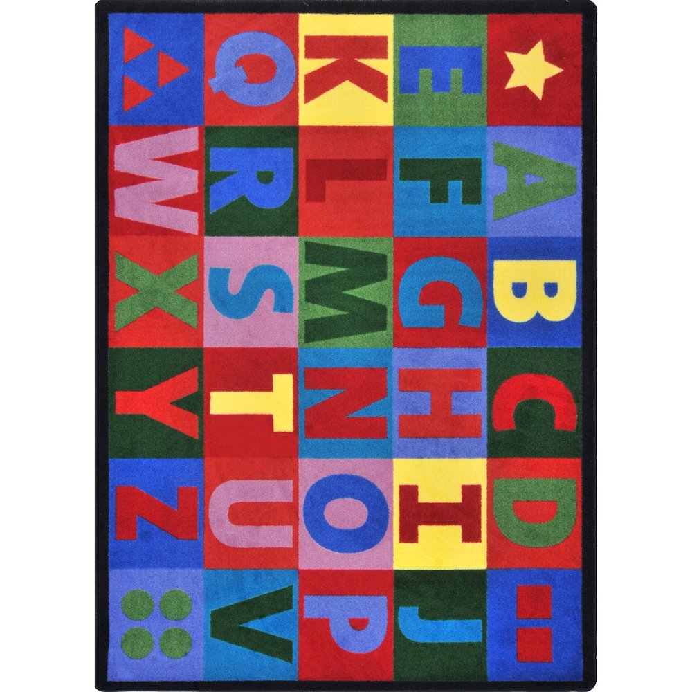 Kid Essentials Oversize Alphabet 5'4" x 7'8" Area Rug in Color Multi