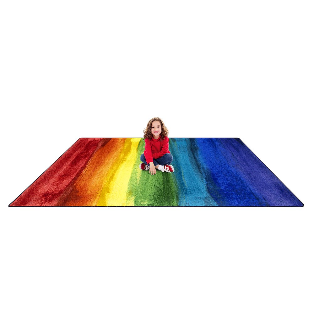 Kid Essentials Rainbow Magic 5'4" x 7'8" Area Rug in Color Rainbow
