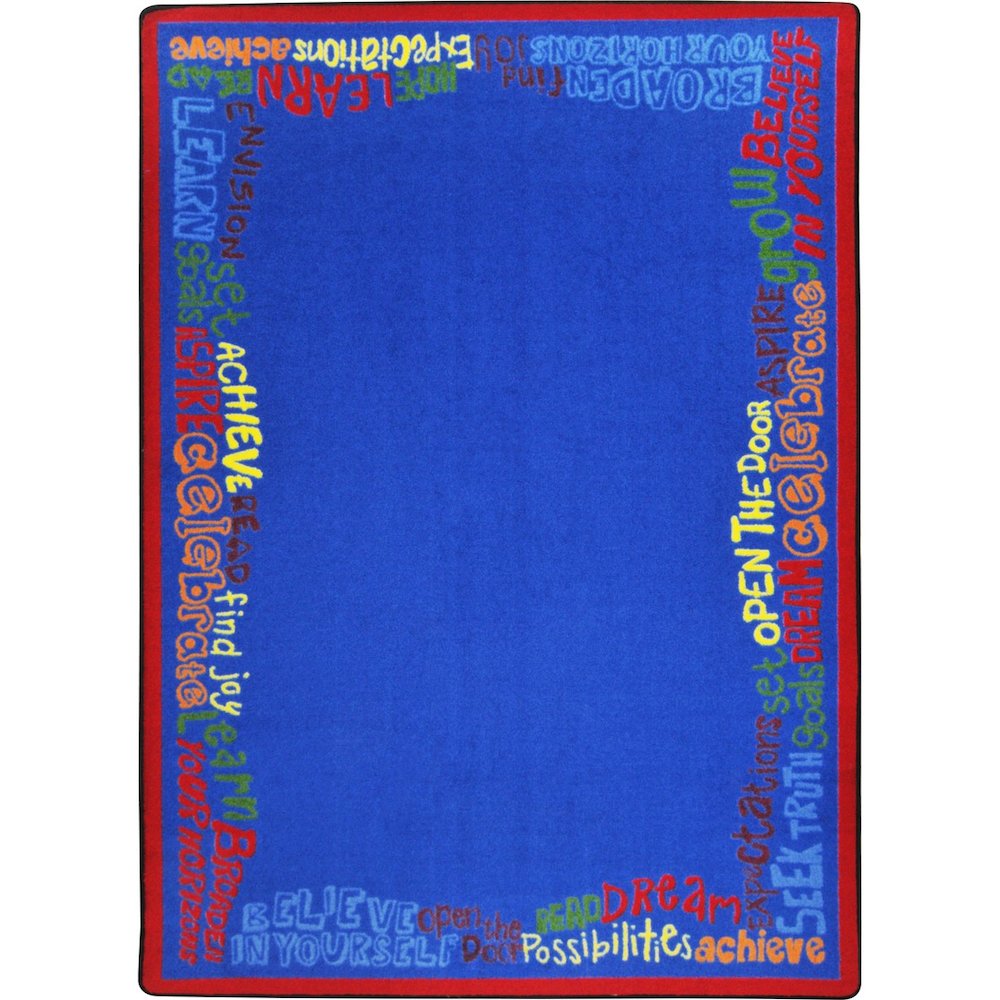 Kid Essentials Read Believe & Achieve 5'4" x 7'8" Area Rug in Color Multi