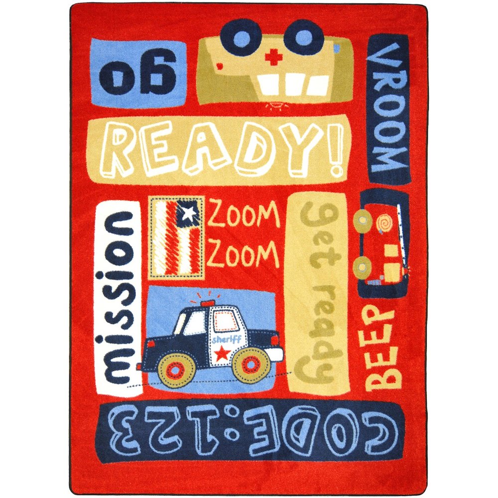 Kid Essentials Ready, Set, Go! 3'10" x 5'4" Area Rug in Color Multi