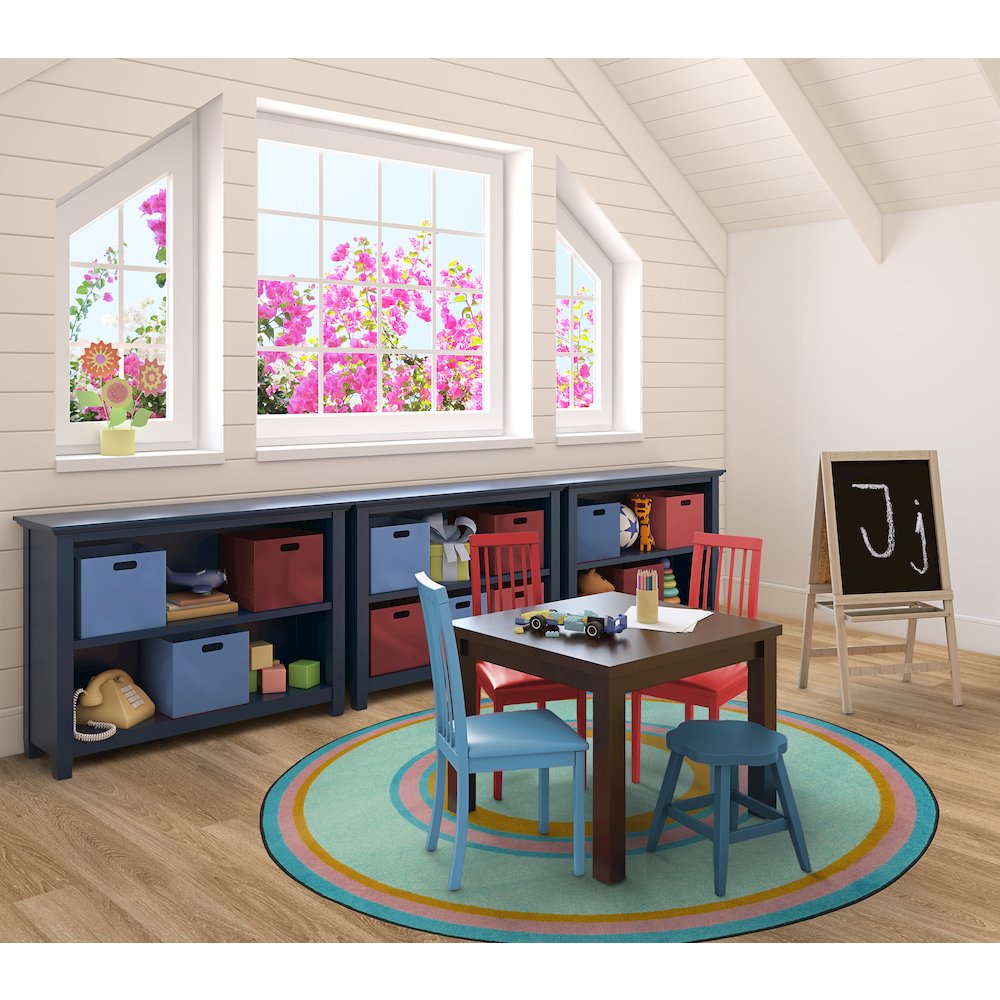 Kid Essentials Ripples 7'7" Round Area Rug in Color Teal