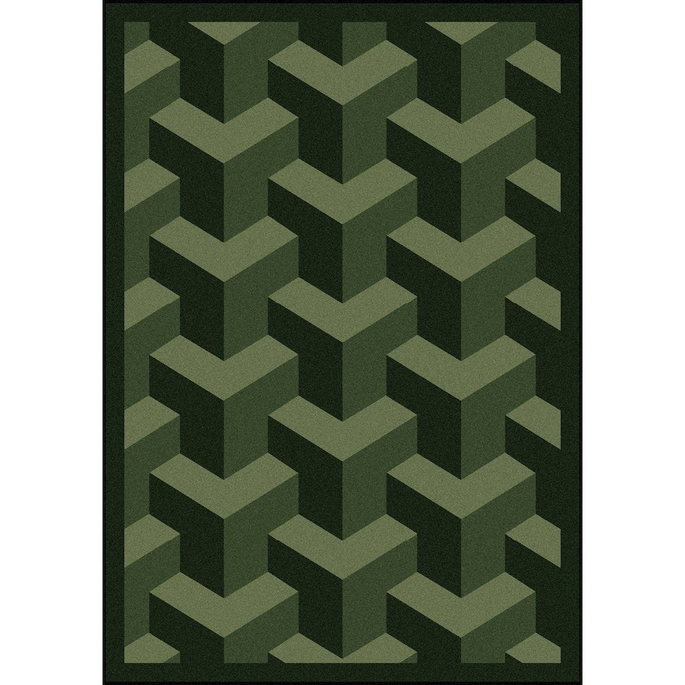 Kaleidoscope Rooftop 3'10" x 5'4" Area Rug in Color Black