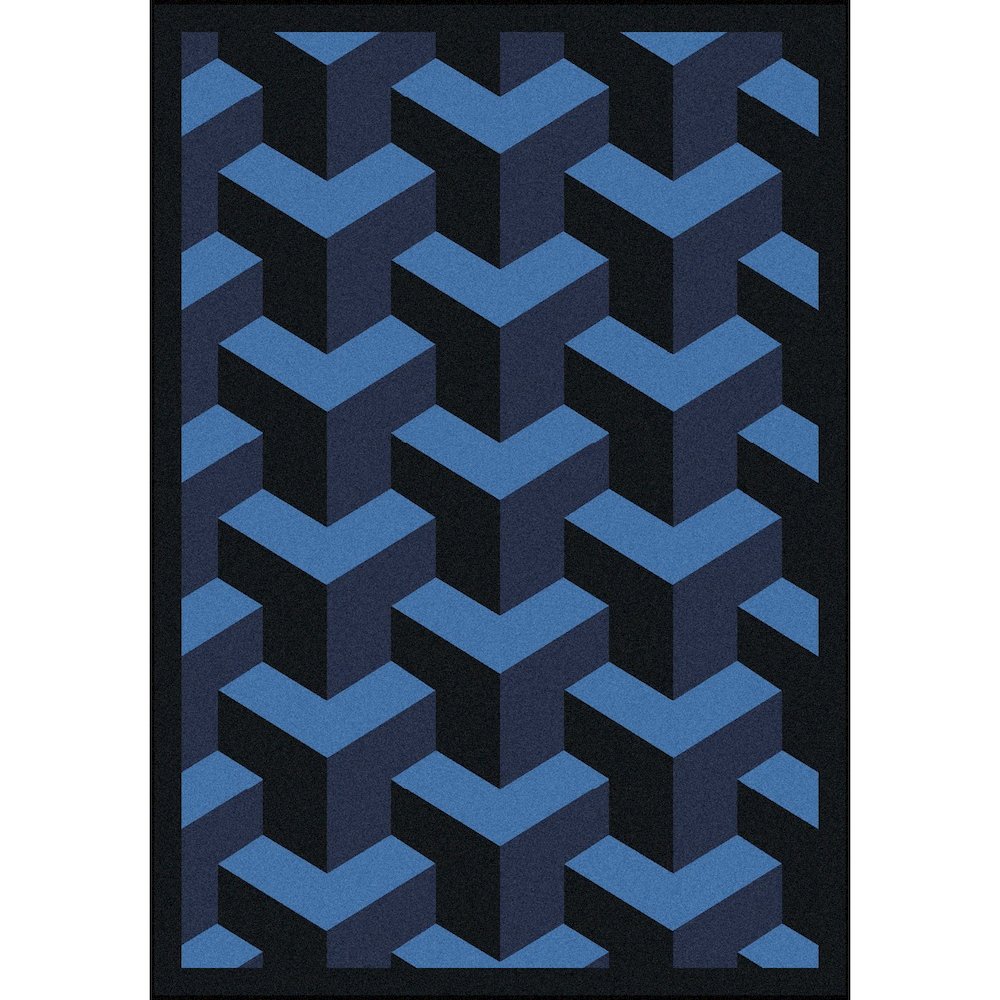 Kaleidoscope Rooftop 3'10" x 5'4" Area Rug in Color Navy