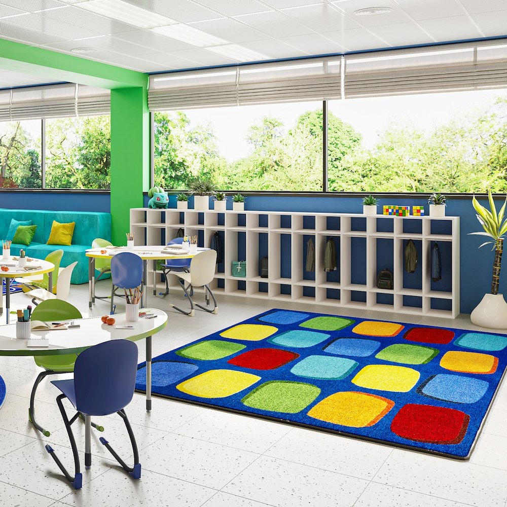 Kid Essentials Seat Yourself 5'4" x 7'8" Area Rug in Color Multi