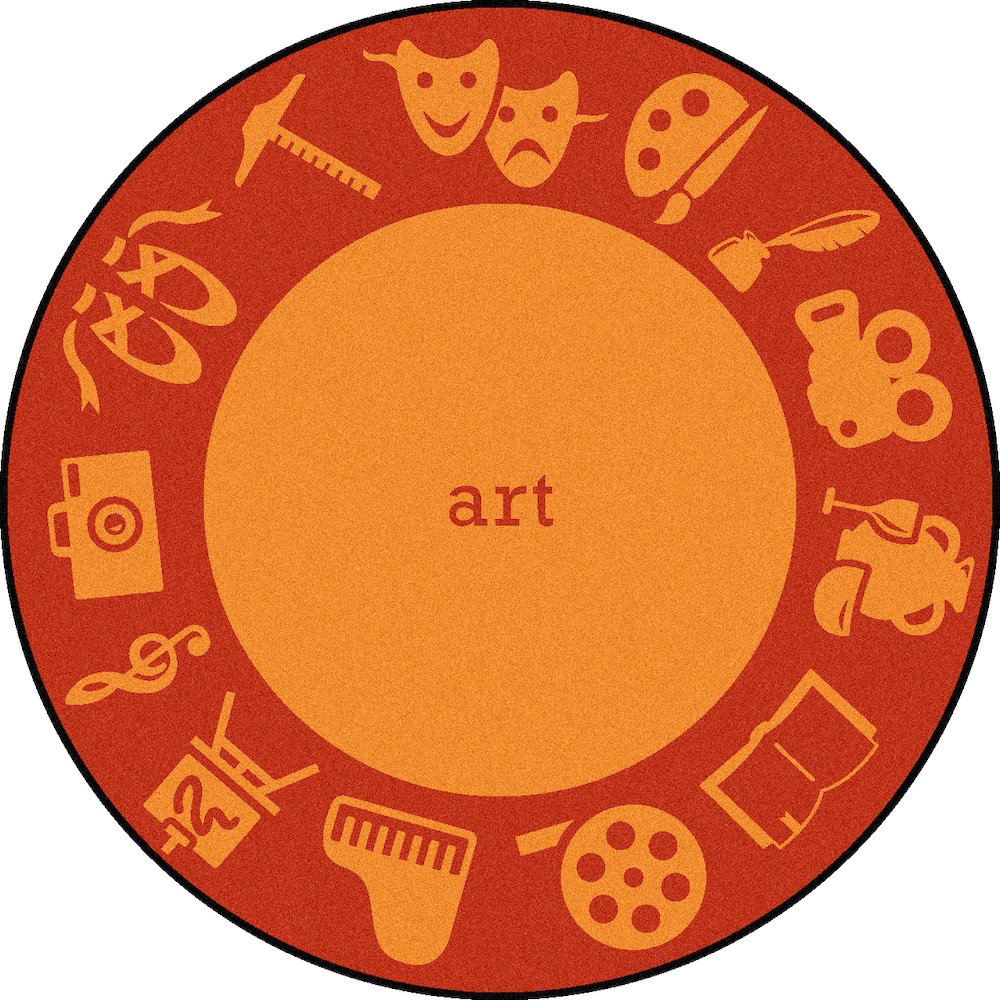 Kid Essentials STEAM 5'4" Round Area Rug in Color Art