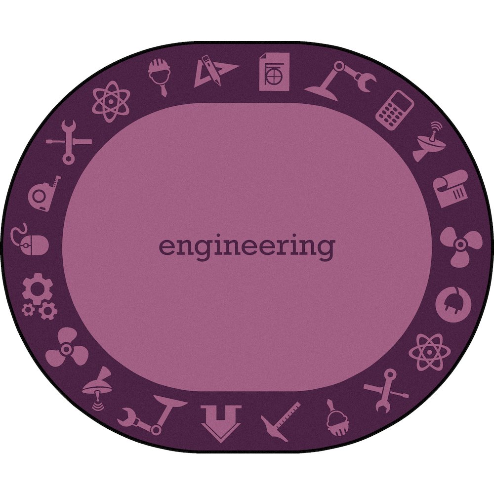 Kid Essentials STEAM 10'9" x 13'2" Oval Area Rug in Color Engineering