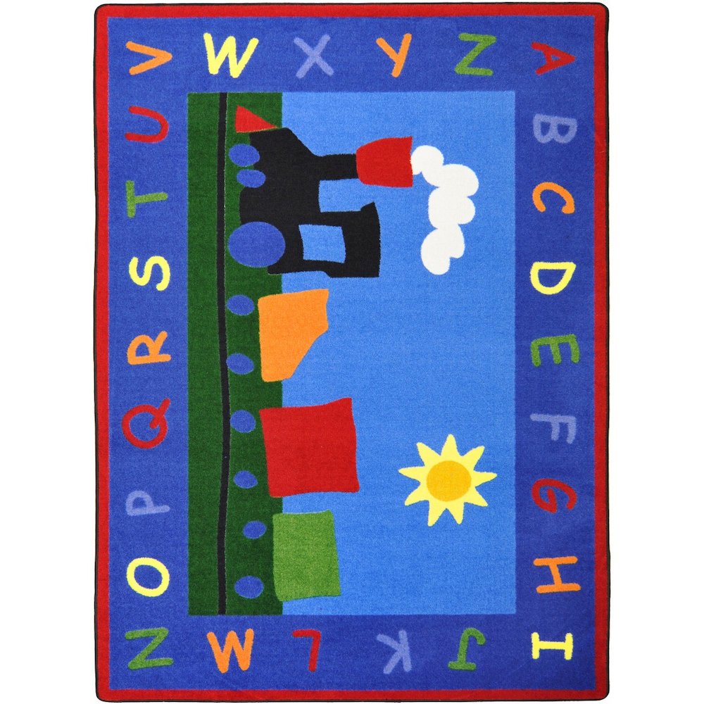 Kid Essentials Tiny Train 5'4" x 7'8" Area Rug in Color Multi