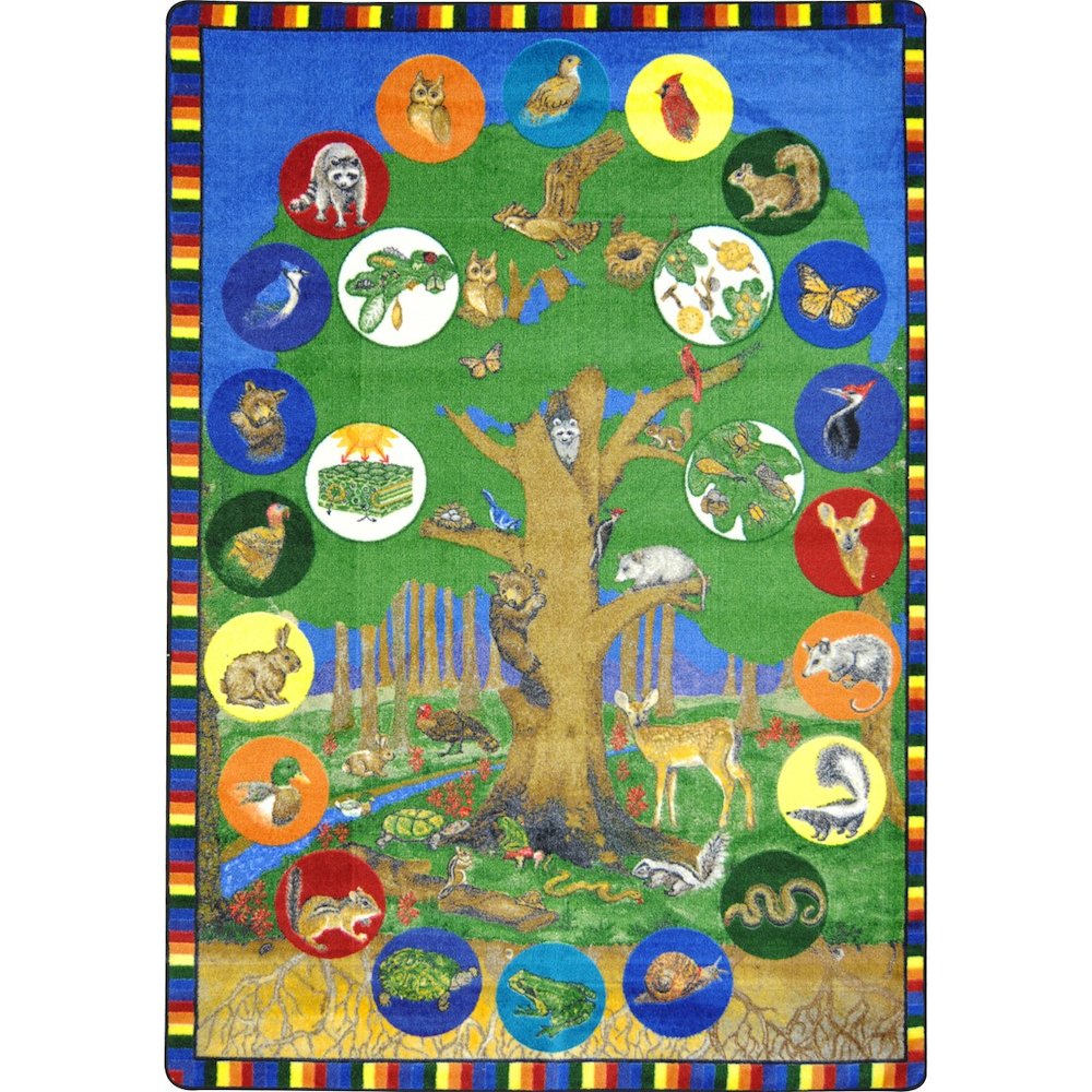 Kid Essentials Tree of Life 5'4" x 7'8" Area Rug in Color Multi
