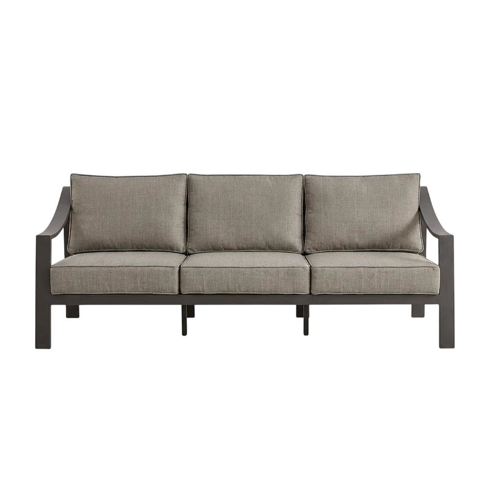 Brown Outdoor Sofa With Aluminum Frame, Water Resistant, Modern Design