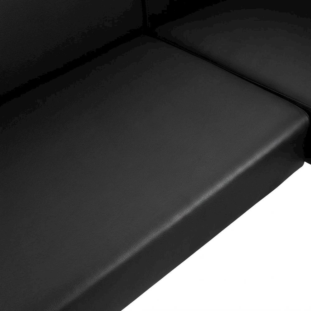 Black Outdoor Corner Sofa With Polyurethane Upholstery For Patio Lounge