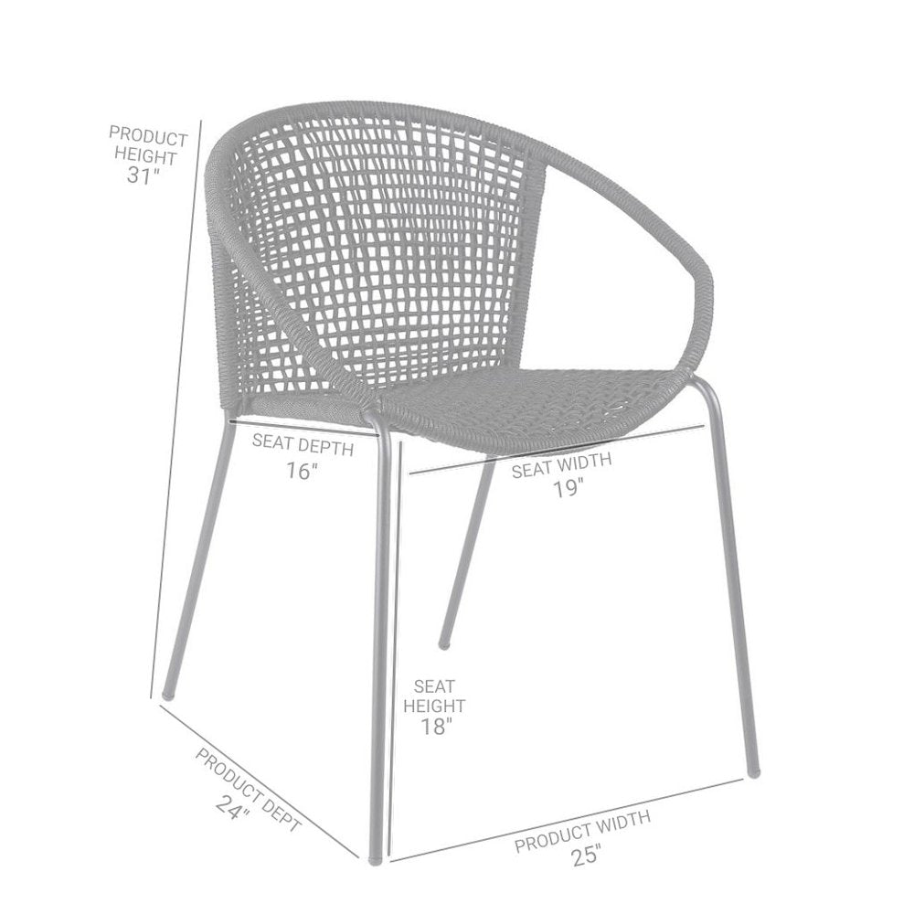 Outdoor Dining Chairs – Patio Chairs Set of 2, Stackable Steel Frame