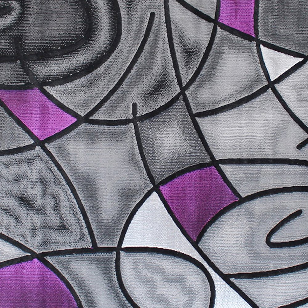 5' x 7' Purple Abstract Area Rug - Olefin Rug