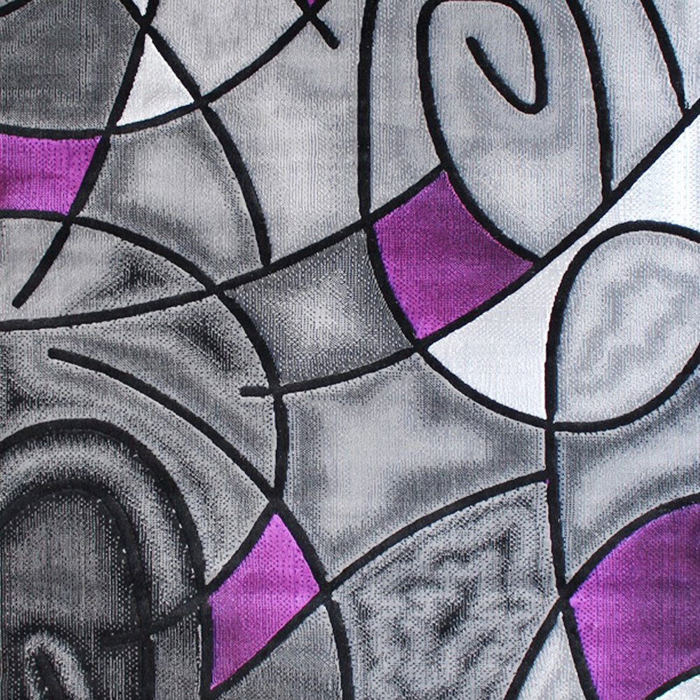 8' x 10' Purple Abstract Area Rug - Olefin Rug