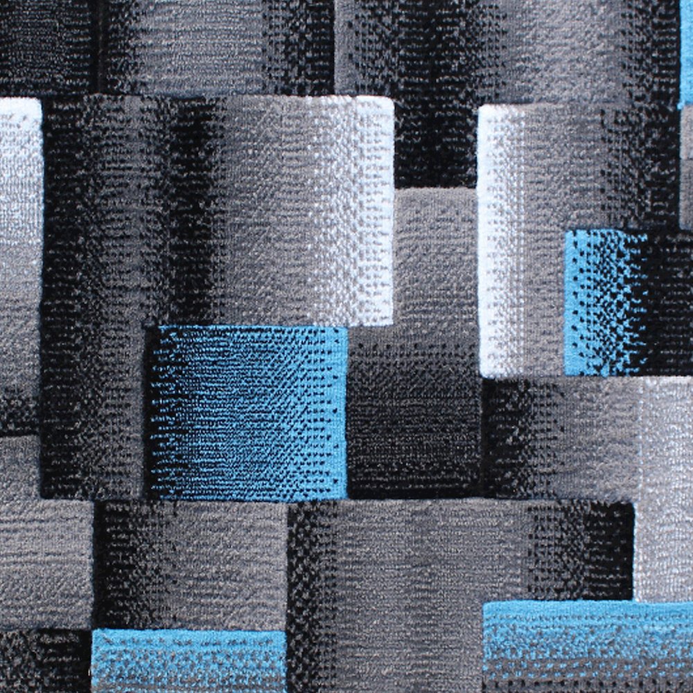 2' x 3' Blue Color Blocked Area Rug - Olefin Rug