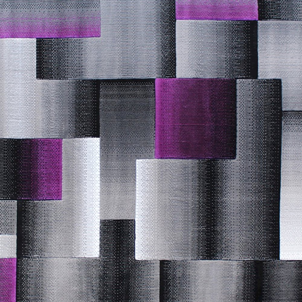 8' x 10' Purple Color Blocked Area Rug - Olefin Rug