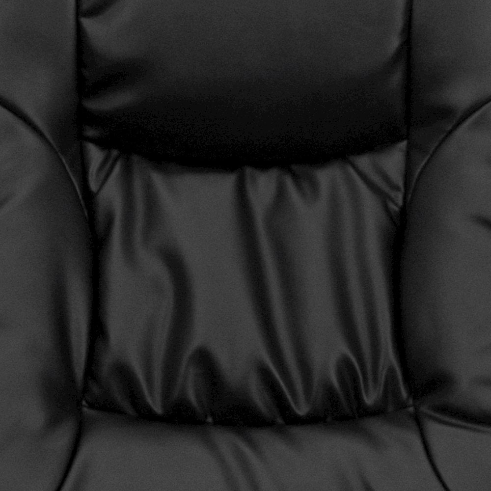 Recliner and Ottoman with Wrapped Base in Black LeatherSoft