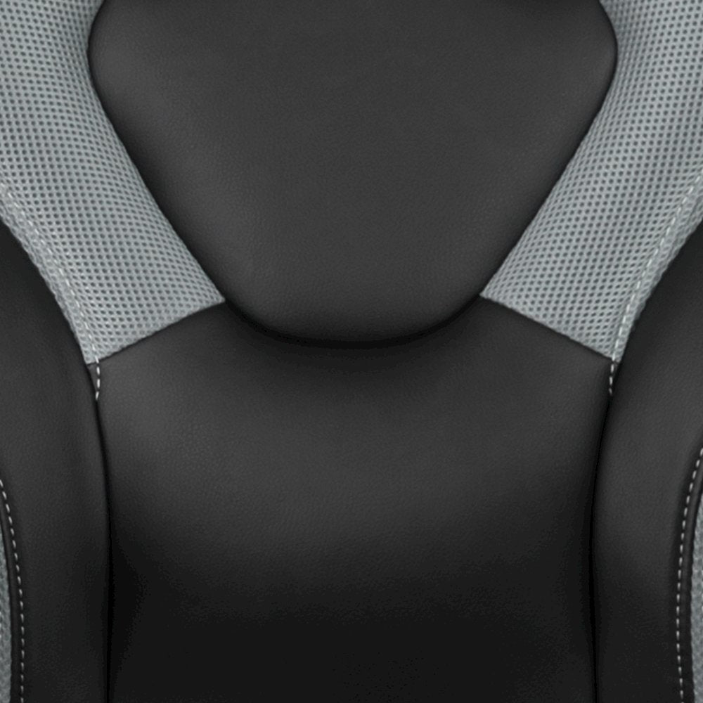 X10 Gaming Chair Racing Office Computer Swivel Chair, Gray/Black LeatherSoft