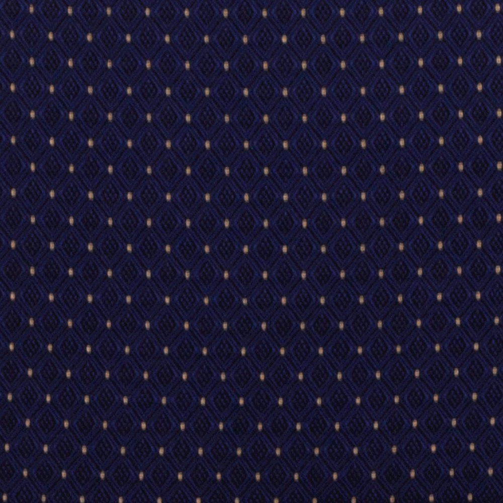 Trapezoidal Back Stacking Banquet Chair in Navy Patterned Fabric - Gold Frame