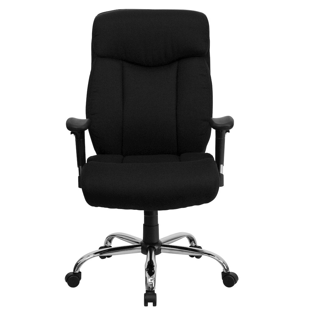Big & Tall 400 lb. Rated High Back Black Fabric Executive Ergonomic Office Chair with Full Headrest and Adjustable Arms