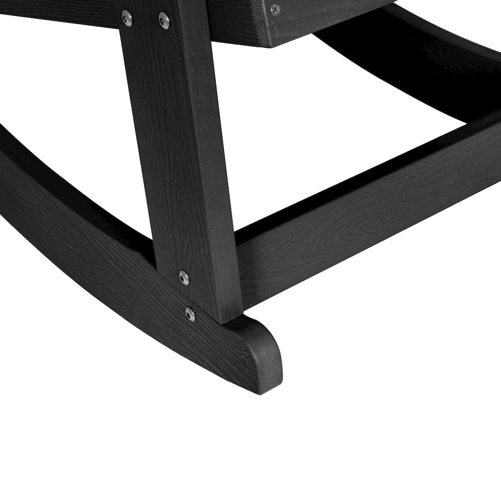 Adirondack Rocking Chair with Rust Resistant Stainless Steel Hardware in Black