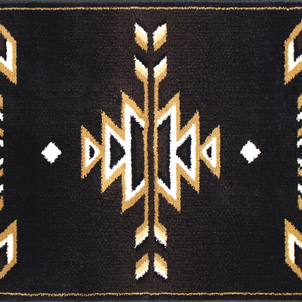 Southwestern 2' x 3' Brown Area Rug - Olefin Accent Rug with Jute Backing