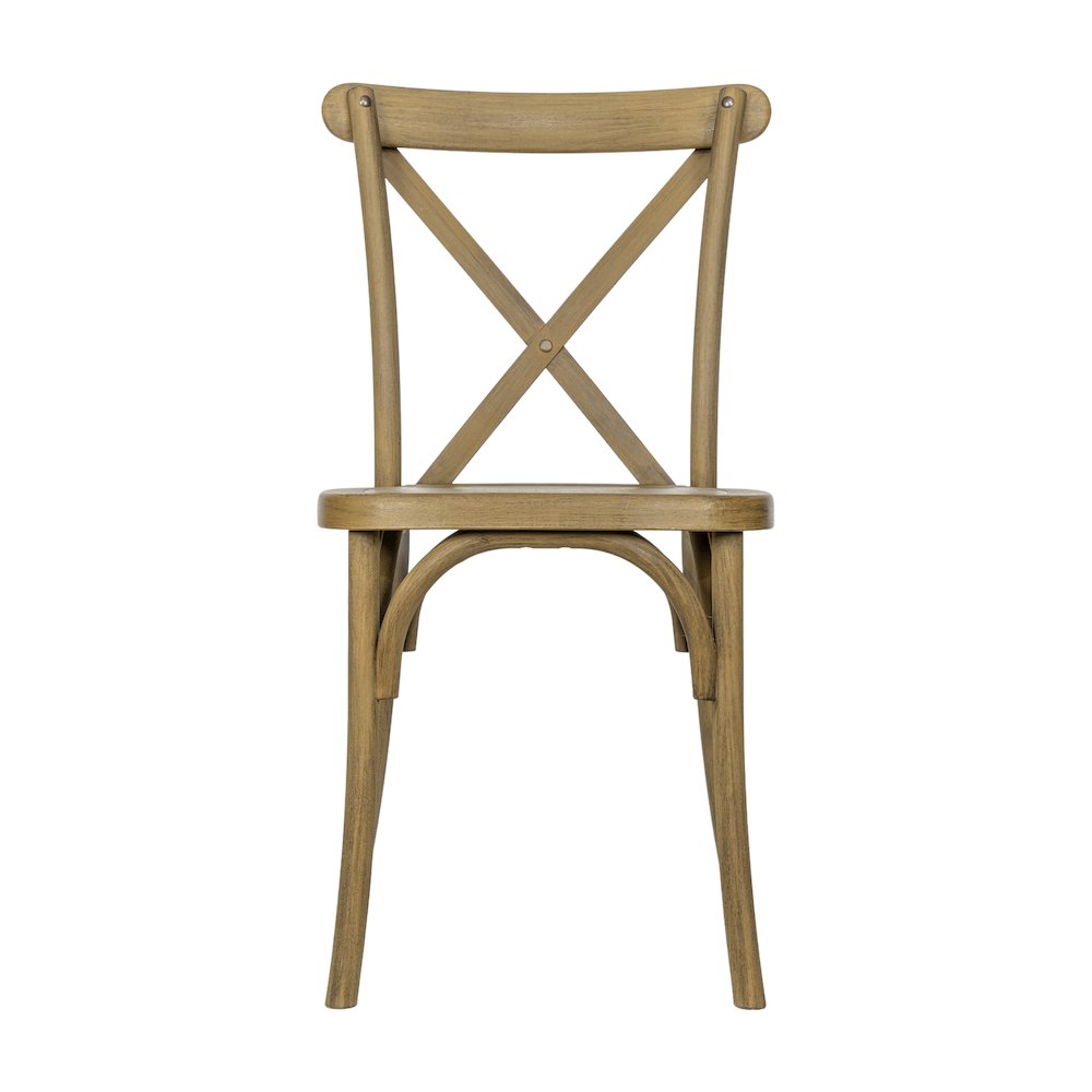 HERCULES Commercial Chestnut Wood Look Stackable Resin Cross Back Chair