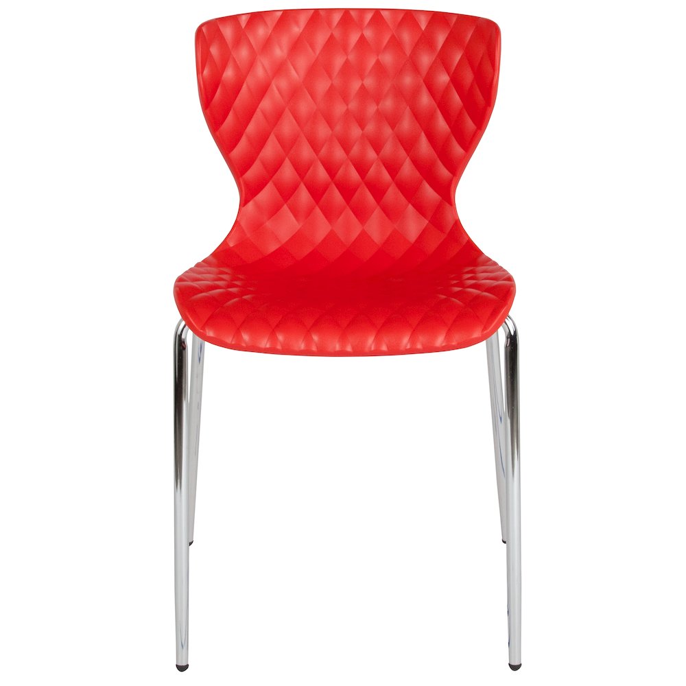 Contemporary Design Red Plastic Stack Chair