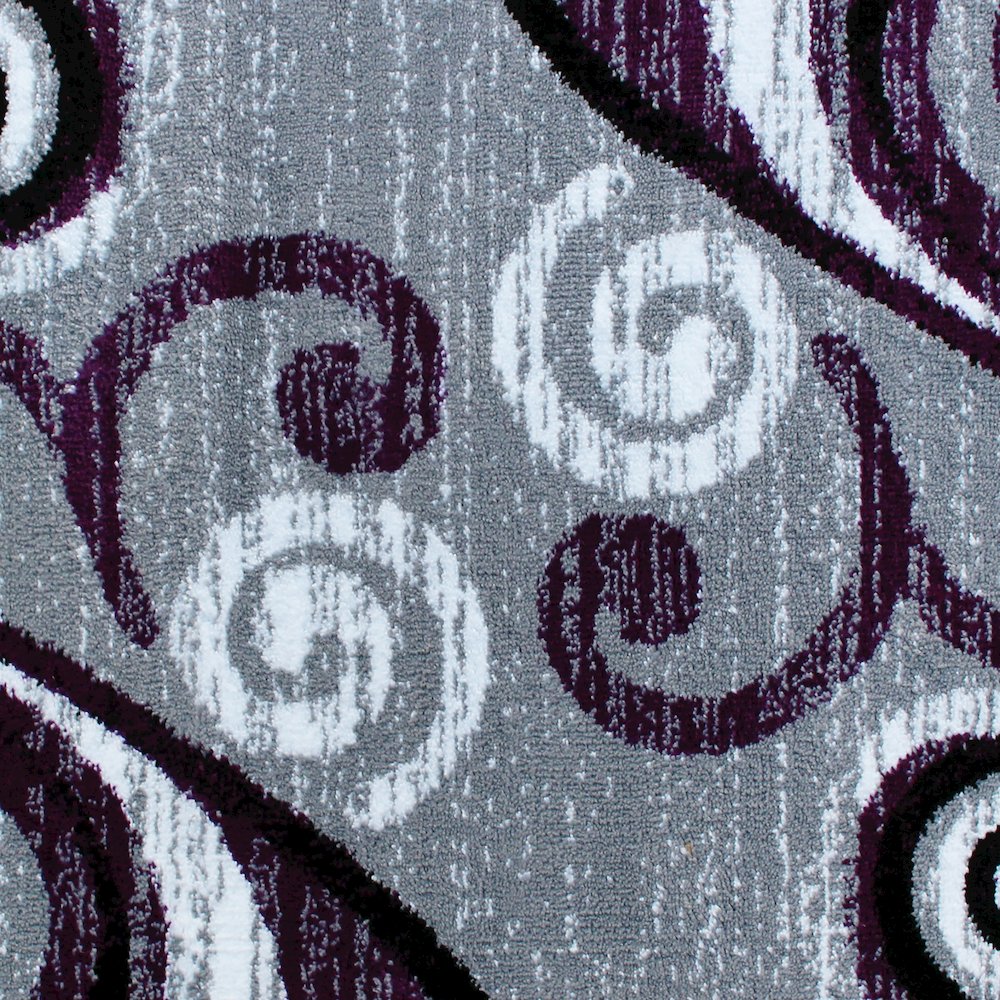 2' x 3' Purple Abstract Area Rug - Olefin Rug with Jute Backing