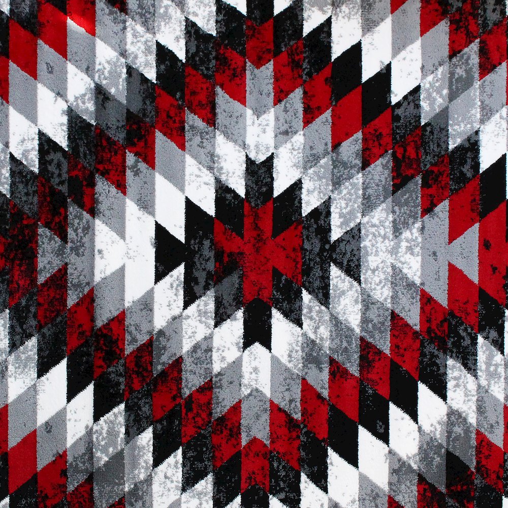 Southwestern 2' x 7' Red Area Rug - Olefin Rug with Jute Backing