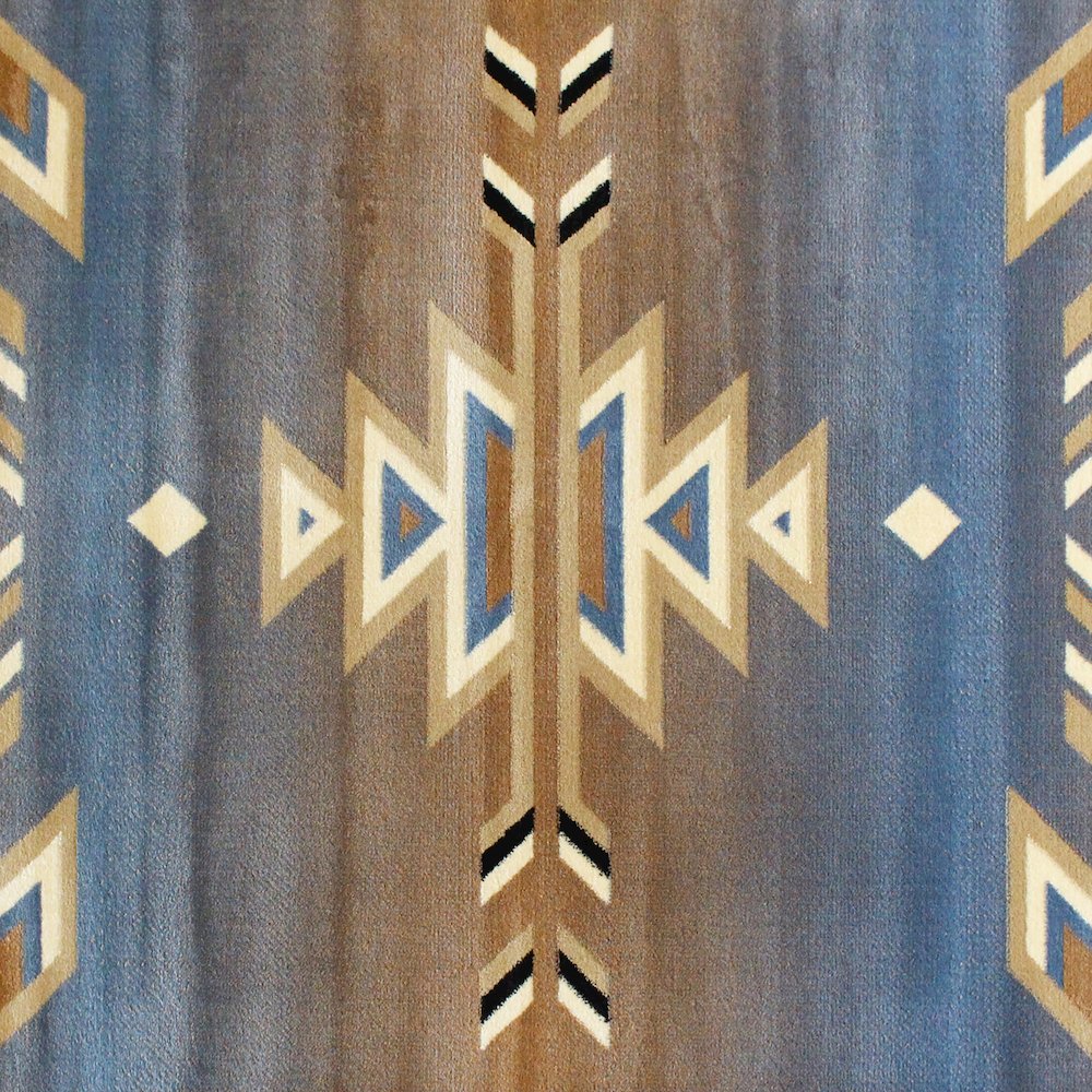 Southwestern 4' x 5' Blue Area Rug - Olefin Rug
