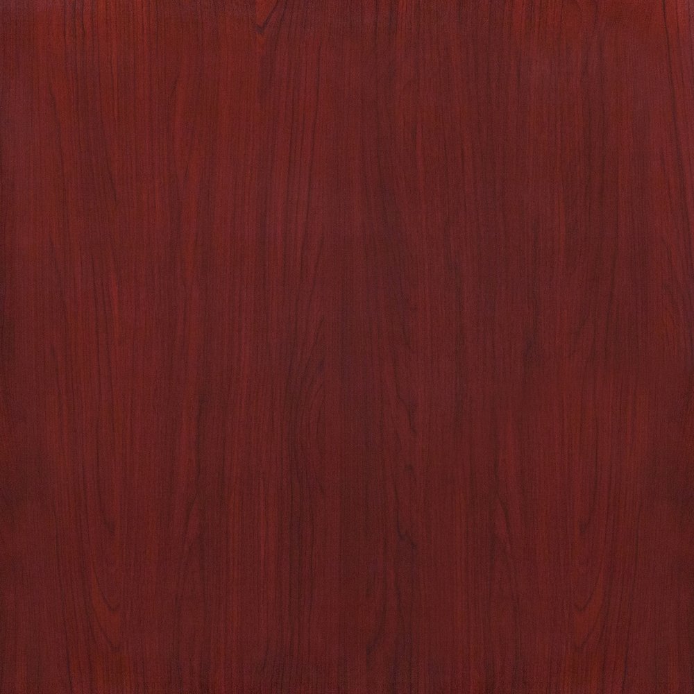 30'' Square High-Gloss Mahogany Resin Table Top with 2'' Thick Drop-Lip
