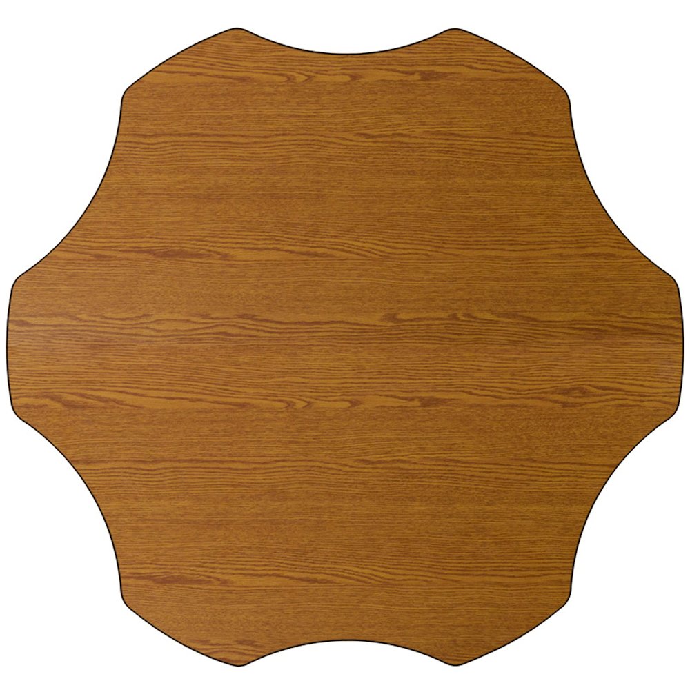 Mobile 60'' Flower Oak Thermal Activity Table - Height Adjustable Short Legs