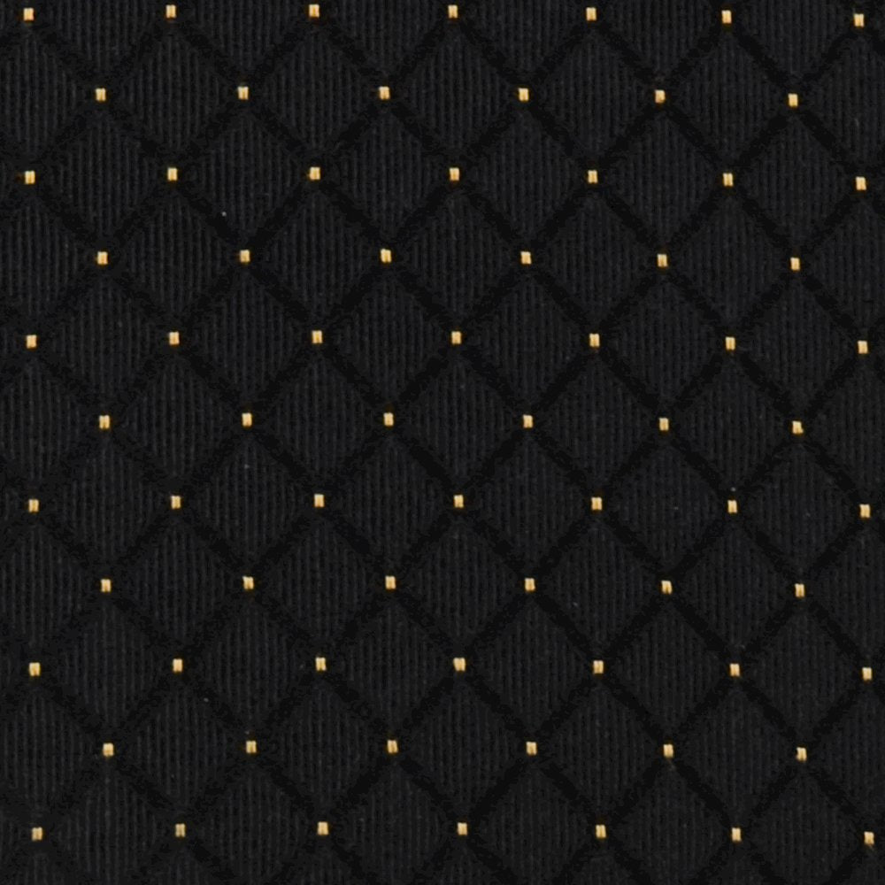18.5''W Stacking Church Chair in Black Dot Patterned Fabric - Gold Vein Frame