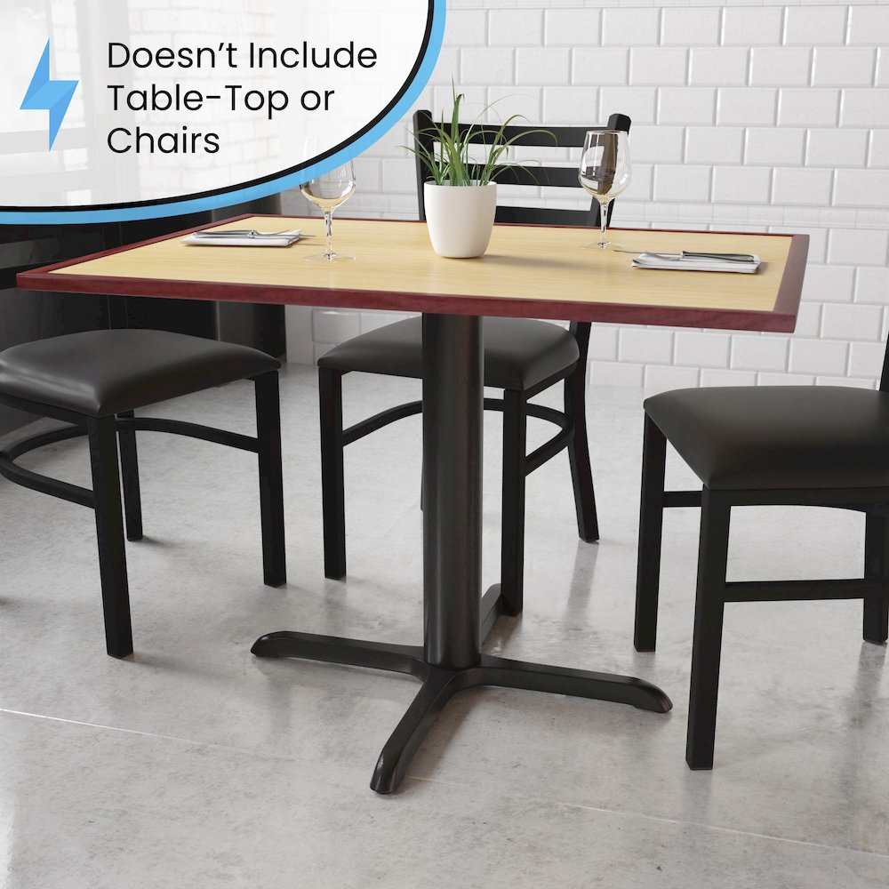 33'' x 33'' Restaurant Table X-Base with 4'' Dia. Table Height Column