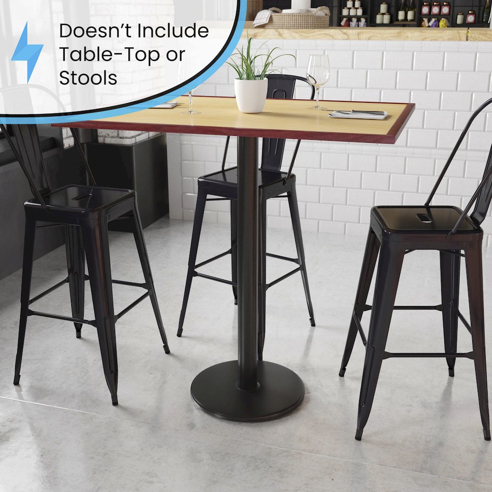 18'' Round Restaurant Table Base with 3'' Dia. Bar Height Column