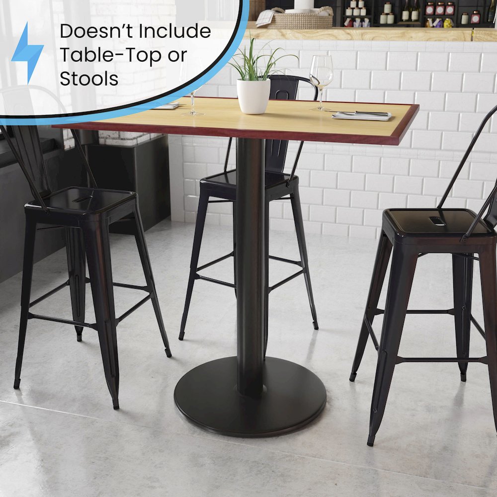 24'' Round Restaurant Table Base with 4'' Dia. Bar Height Column