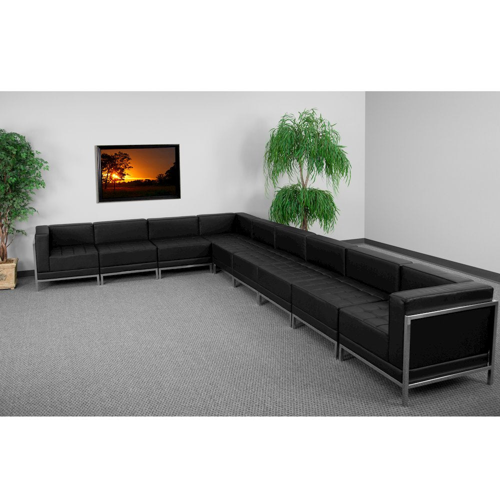White LeatherSoft Reception Configuration, 6 Pieces