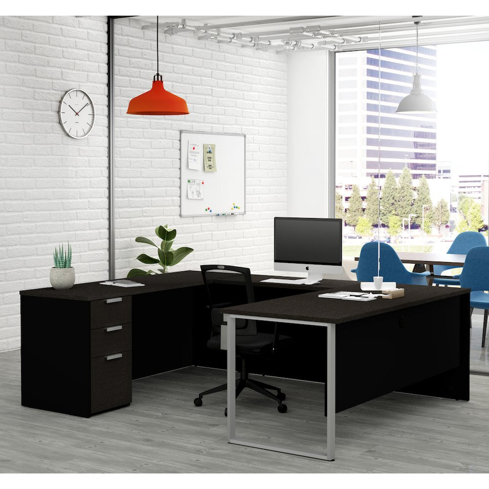72W U-Shaped Executive Desk with Pedestal