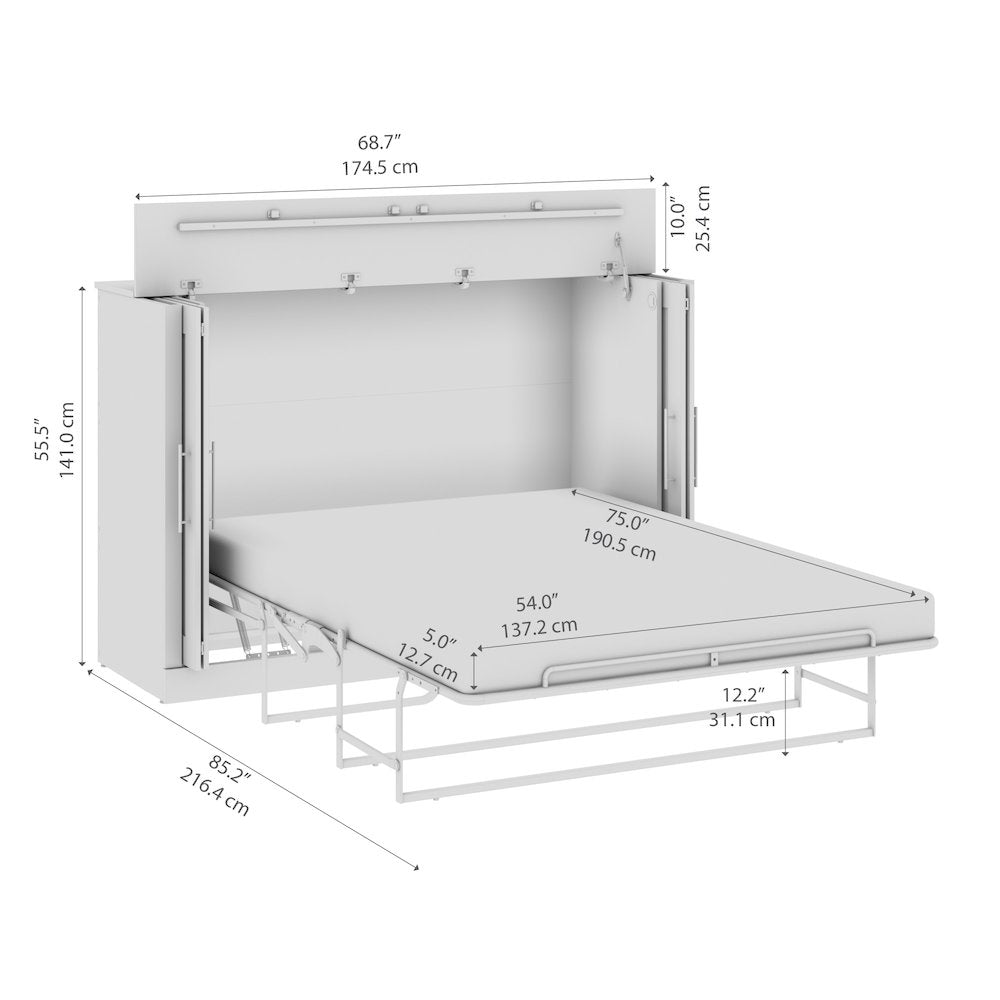 Pur 69W Full Cabinet Bed with Mattress