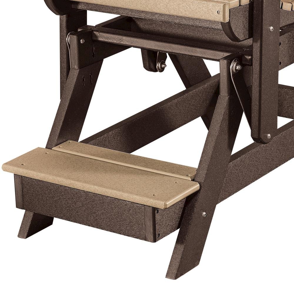 Balcony Glider Chair, Cedar Brown, Elevated Seating, Heavy Duty Poly